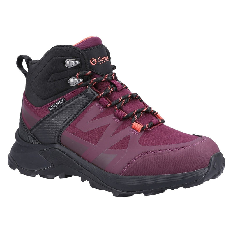 Womens Cotswold Horton Burgundy Hiking Boots - Burgundy
