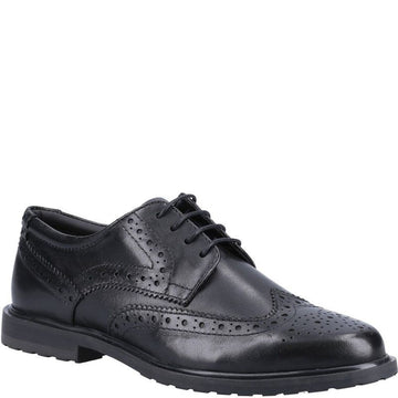 Girls Hush Puppies Verity Brogue Black School Shoes - Black