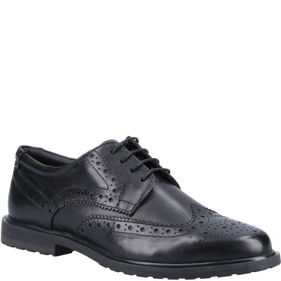 Girls Hush Puppies Verity Brogue Black School Shoes - Black