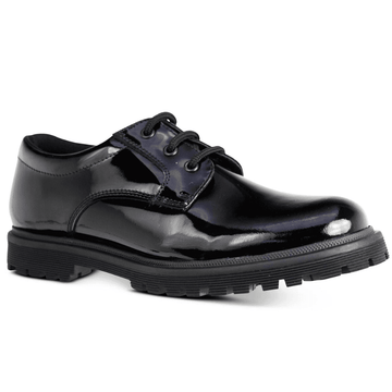 Girls Term Bailey Black Patent Lace Up School Shoes - Black Patent