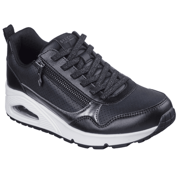 Womens Skechers Uno Zip Bungee Trainers - Black