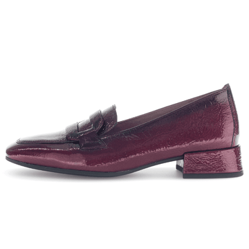 Womens Gabor 75.261 Low Heel Loafers - Red Patent