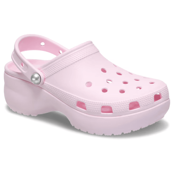 Womens Crocs Classic Platform Pearl Clogs - Milk Pink