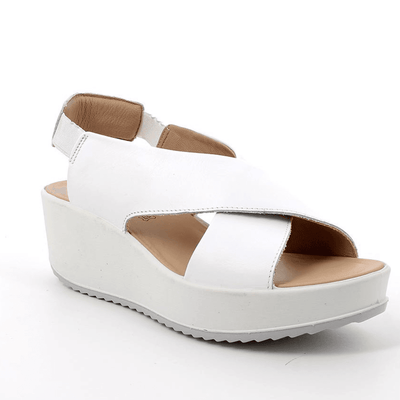 Womens Igi & Co Wedge Crossover Sandals - White