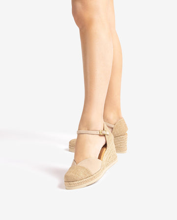 Womens Unisa Cech Skin Wedge Espadrilles - Skin