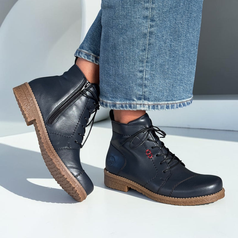 Womens Rieker 73500 Ankle Boots - Ocean