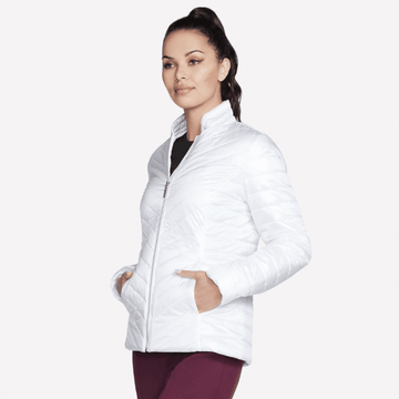 Womens Skechers GO Shield Shine Jacket - White