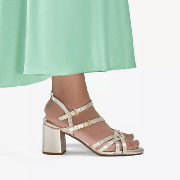 Womens Clarks Ezoria Strap Strappy Block Heel Sandals - Gold