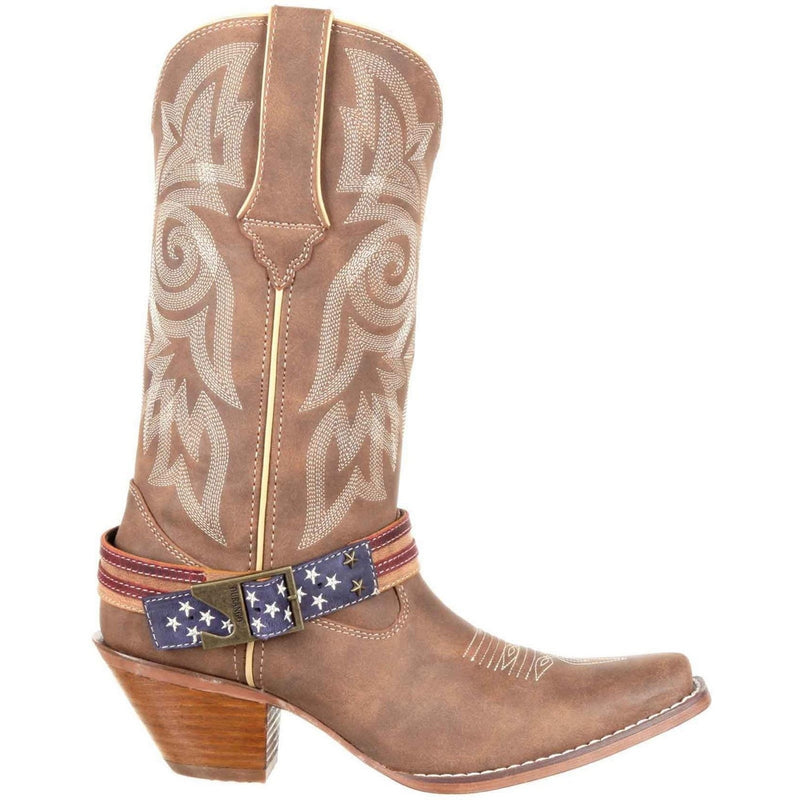 Womens Durango Crush Flag Brown and Khaki Boots - Brown and Khaki