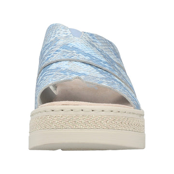 Womens Rieker V4989 Blue Wedge Sandal - Blue
