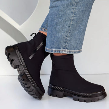 Womens Ara 14102 Mood Black Ankle Boots - Black