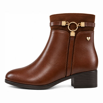 Womens Susst Gemma26 Faux Leather Ankle Boots - Tan