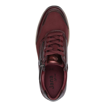 Womens Jana 23790 Bordeaux Side Zip Trainers - Bordeaux