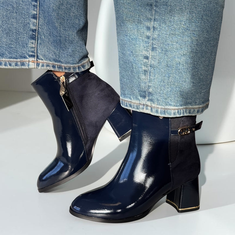 Womens Zanni & Co Fuyang One Cobalt Mix Ankle Boots - Cobalt Mix