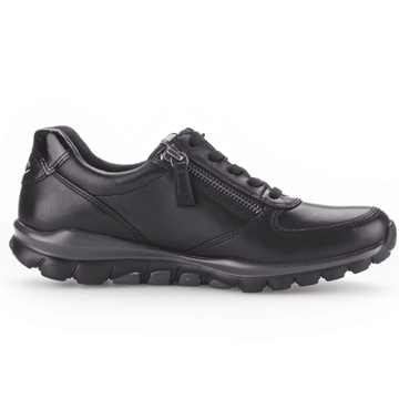 Womens Gabor Rolling Soft 76.968 Walking Trainers - Black Leather