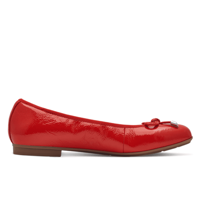 Womens Tamaris Comfort 82102 Ballerina Pumps - Red Patent