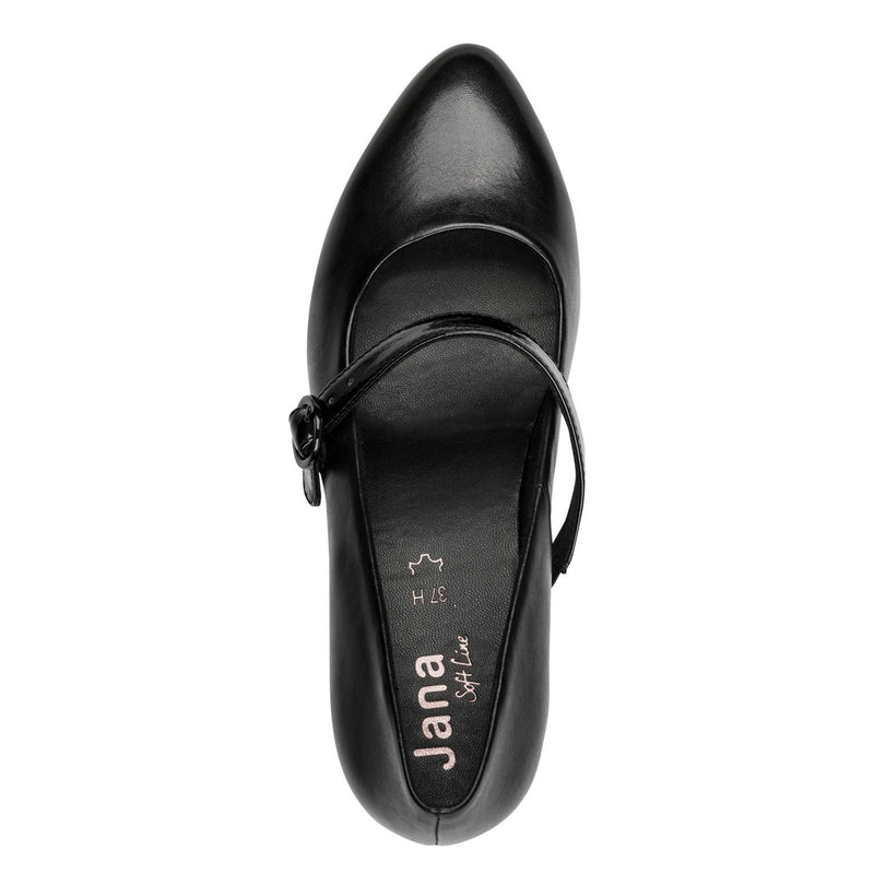 Womens Jana 22701 Block Heels - Black