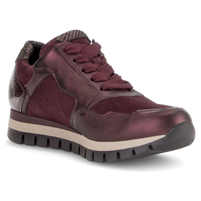 Womens Gabor 6030 Suede Trainers - Mulberry