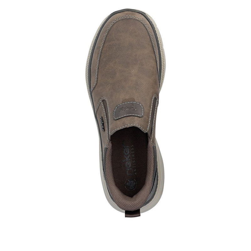Mens Rieker B1851 Brown Casual Slip-on Shoe - Brown
