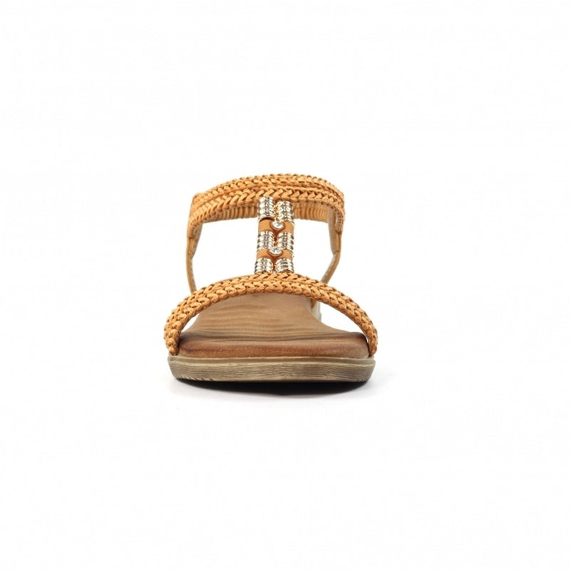 Womens Lunar JLH502 Portofino Sandals - Camel