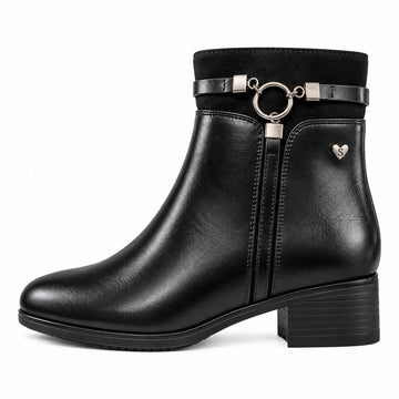 Womens Susst Gemma26 Faux Leather Ankle Boots - Black