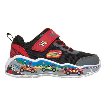 Toddler Boys Skechers Play Scene Black / Red Trainers - Black / Red