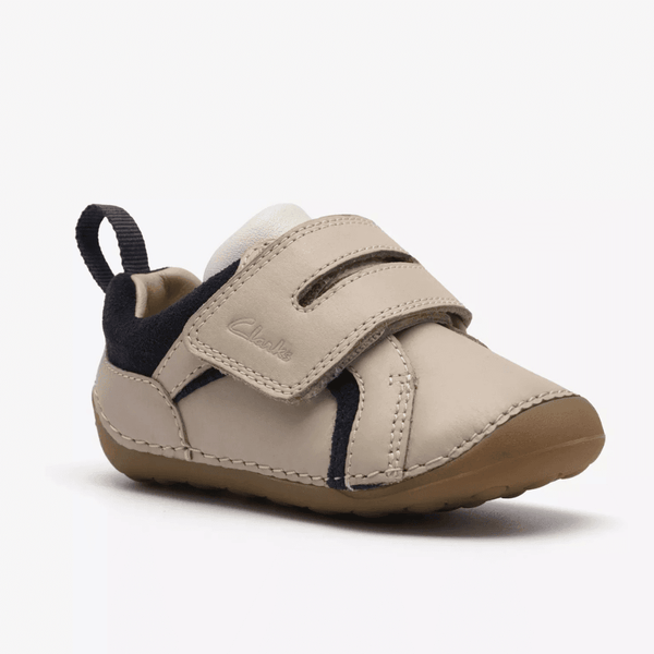 Infant Boys Clarks Tiny Gleam Neutral Velcro Pre Walker Shoes - Neutral
