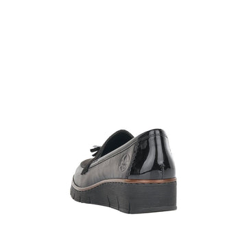 Womens Rieker 53771 Wedged Loafers - Black