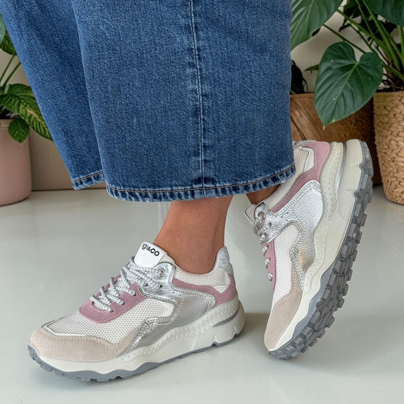 Womens Igi & Co White And Silver Trainers - White and Silver