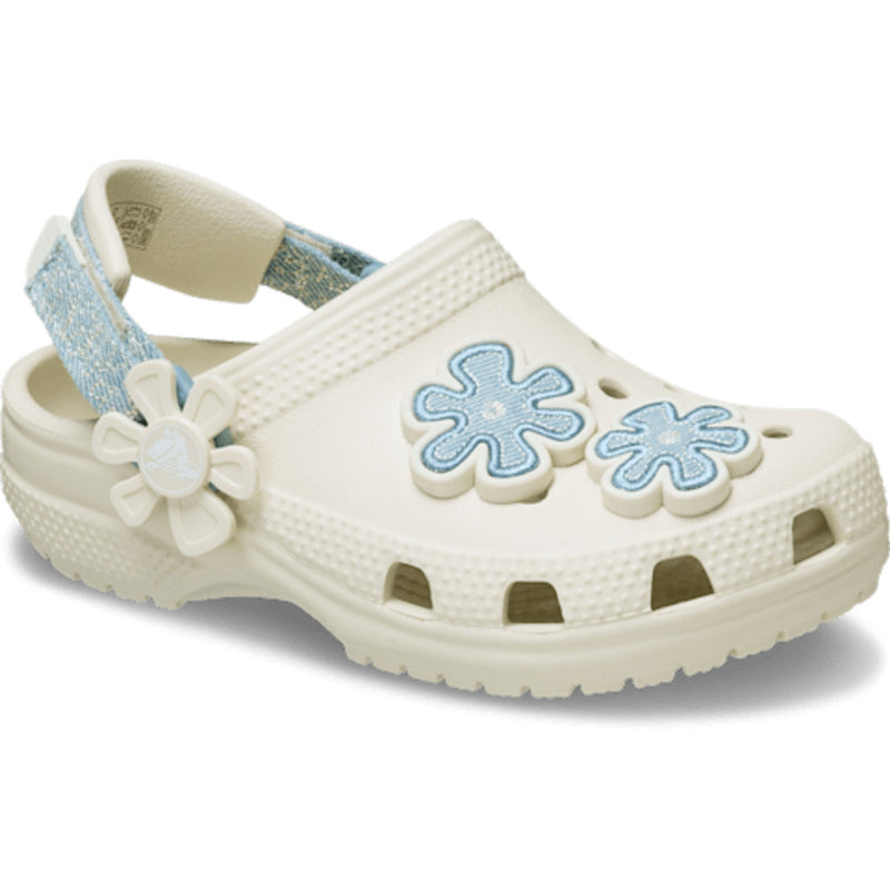 Toddler Crocs Denim Flower Classic Clogs - Denim Flower