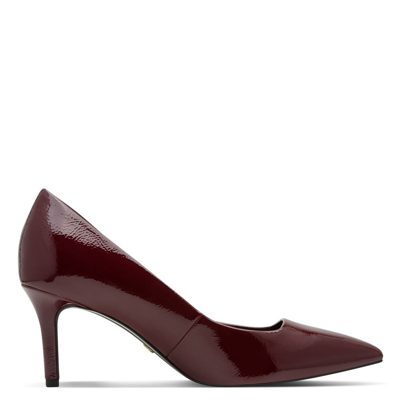 Womens Tamaris 22424 Merlot Patent Court Shoes - Merlot Patent