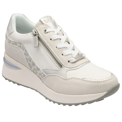 Womens Lotus ULS655 Bianchi Casual Wedge Trainers - White