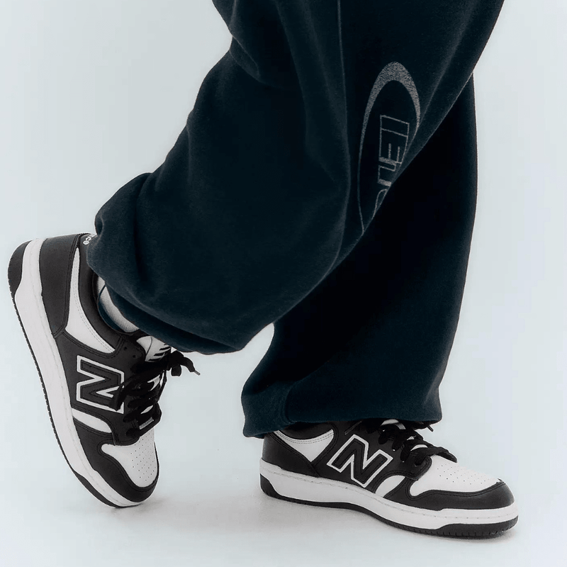 Womens New Balance 480 White & Black Trainers - White