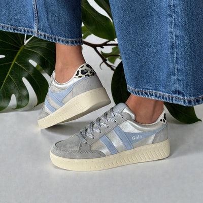 Womens Gola Superslam Blaze II Silver Air Snow Leopard Trainers - Silver Air Snow Leopard