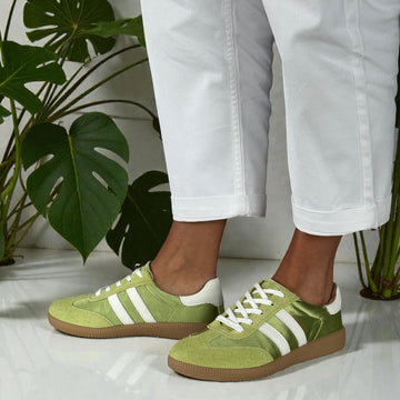 Womens Drilleys Ninety Trainers - Neon Green