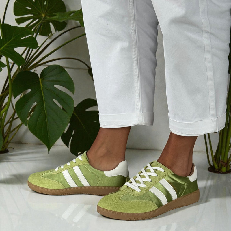 Womens Drilleys Ninety Trainers - Neon Green