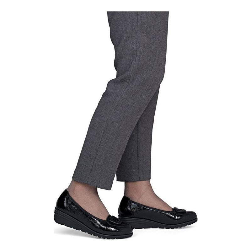 Womens Rieker L5362 Black Wedged Loafers - Black