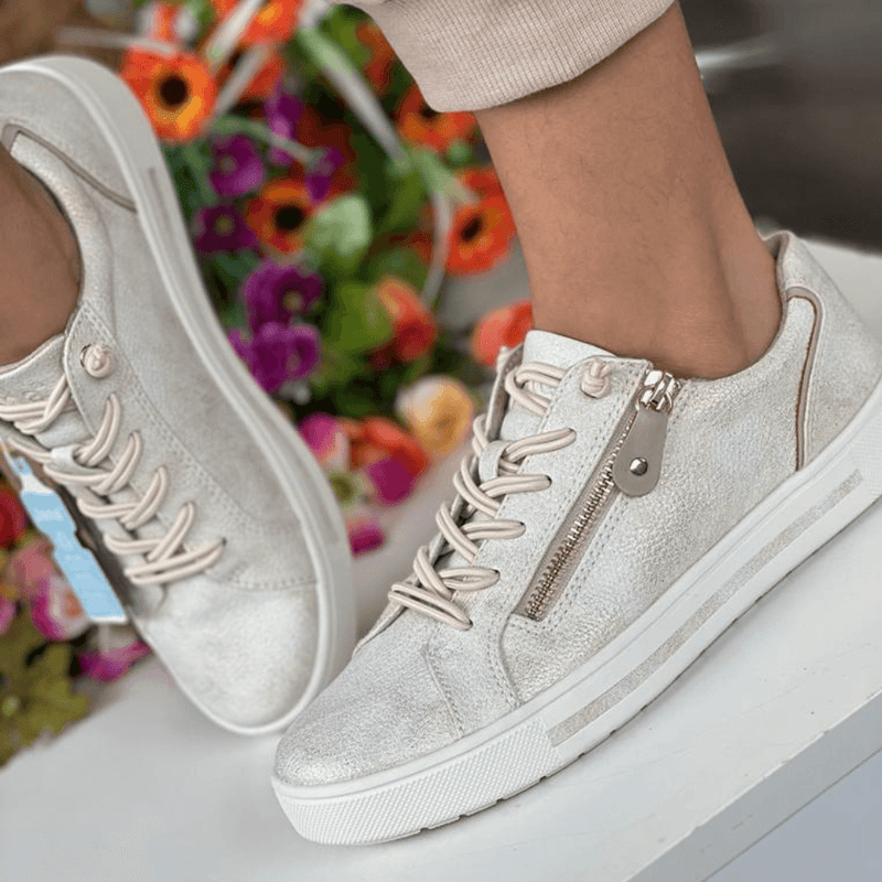 Womens Jana 23660 Cloudy Gold Elasticated Lace Trainers - Cloudy Gold