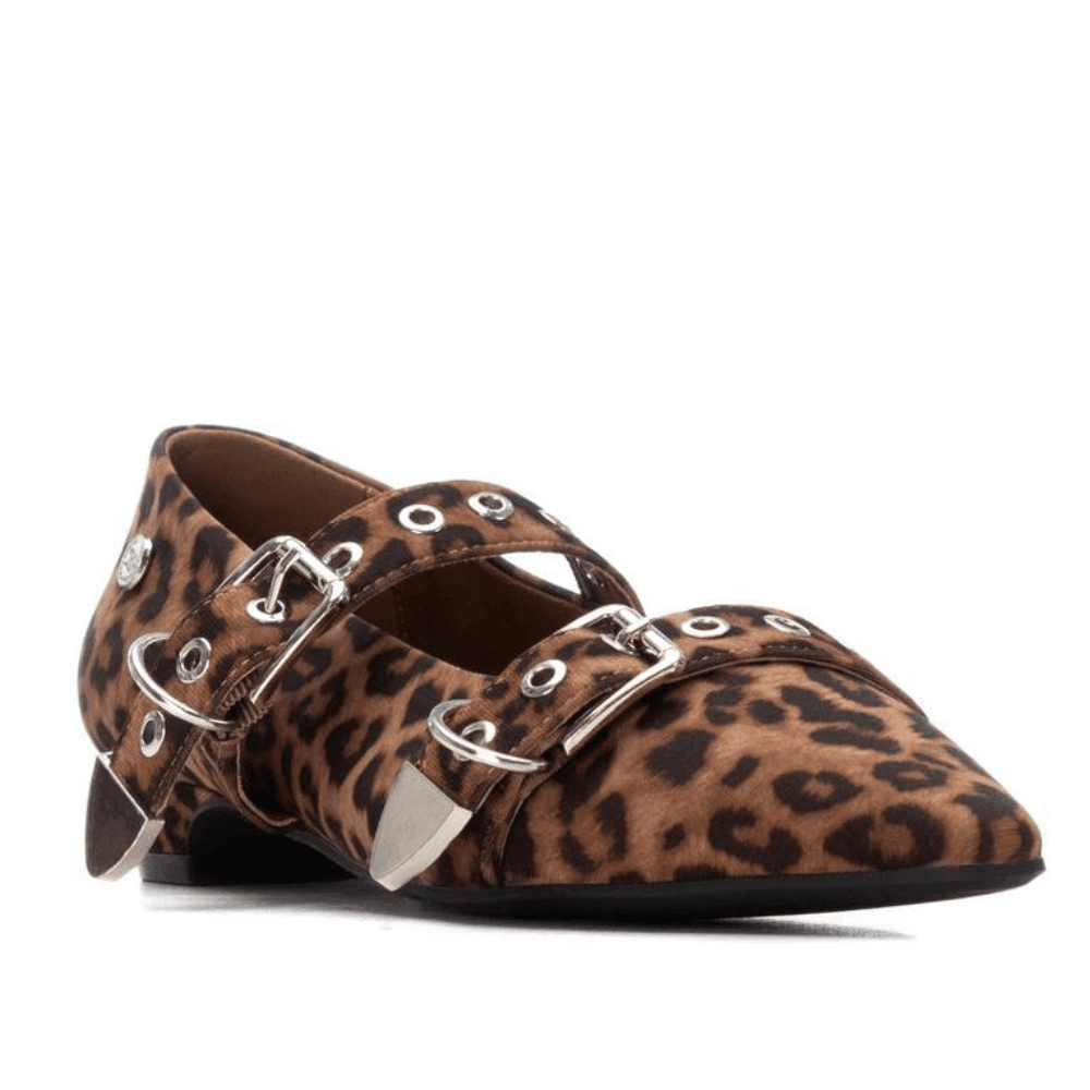 Womens Xti 144266 Buckle 2 Strap Flat Pumps
