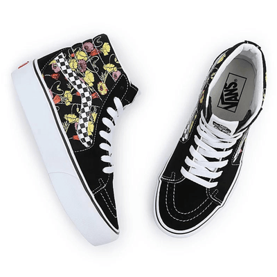 Womens Vans Ladies Sk8-Hi Platform Poppy Checkerboard Shoe - Poppy Checkerboard