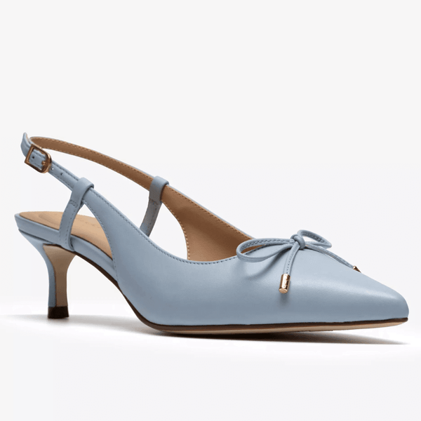 Womens Clarks Zarey Bow Slingback Kitten Heels - Blue