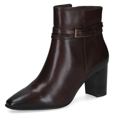 Womens Caprice 25317 Ankle Boots - Dark Brown Nappa