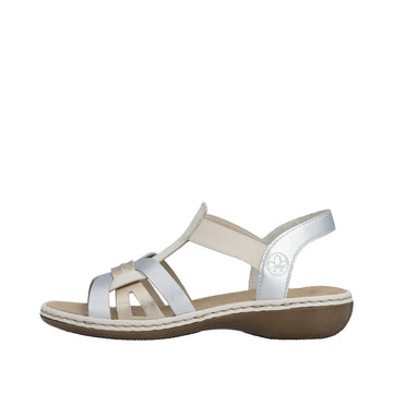 Womens Rieker 65918 Metallic Heeled Sandal - Metallic