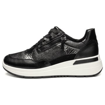 Womens Ara Garda Trainers - Black Metallic