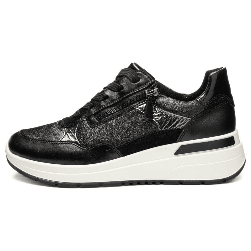 Womens Ara Garda Trainers - Black Metallic