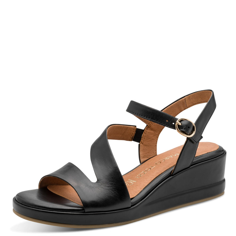 Womens Marco Tozzi 28317 Black Wedge Sandals - Black