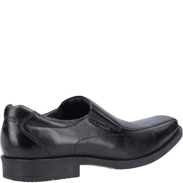 Boys Hush Puppies Brody Black Senior School Shoes - Black