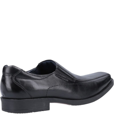 Boys Hush Puppies Brody Black Senior School Shoes - Black