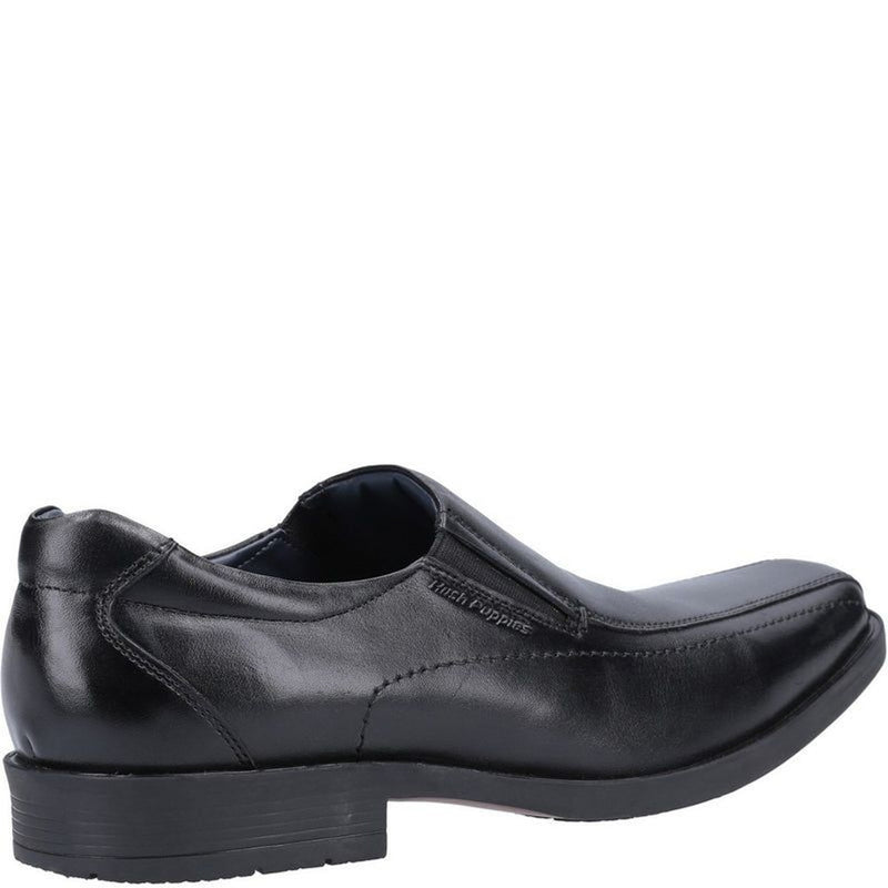 Boys Hush Puppies Brody Black Senior School Shoes - Black