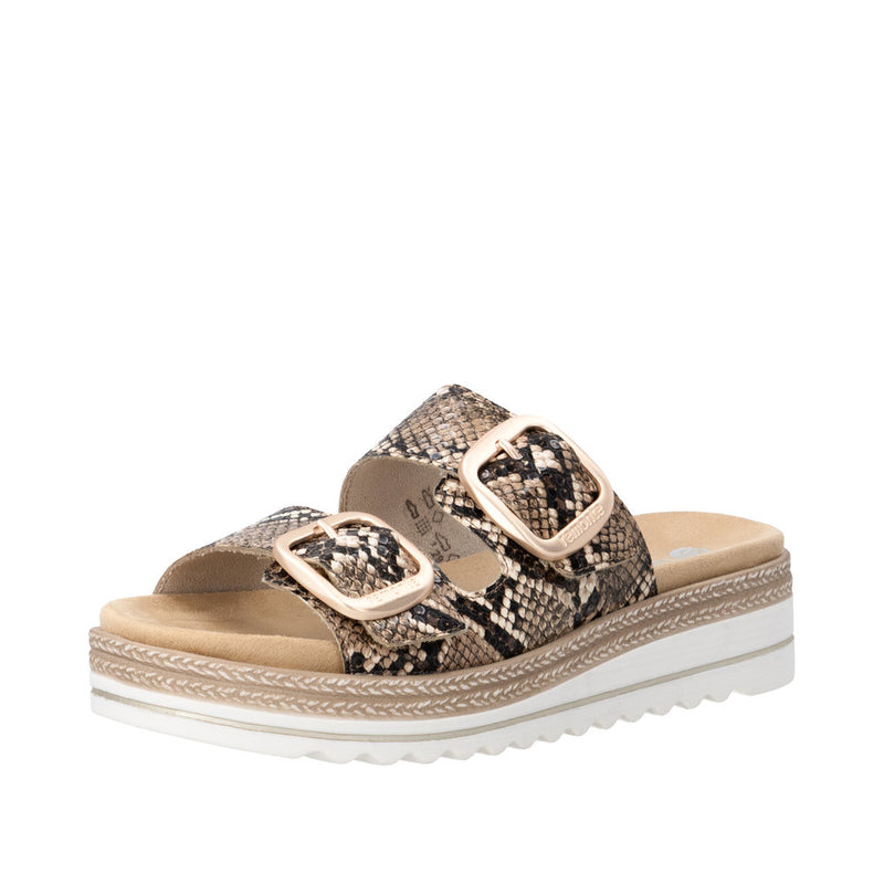 Womens Remonte D0Q66 Brown Wedge Sandal - Brown